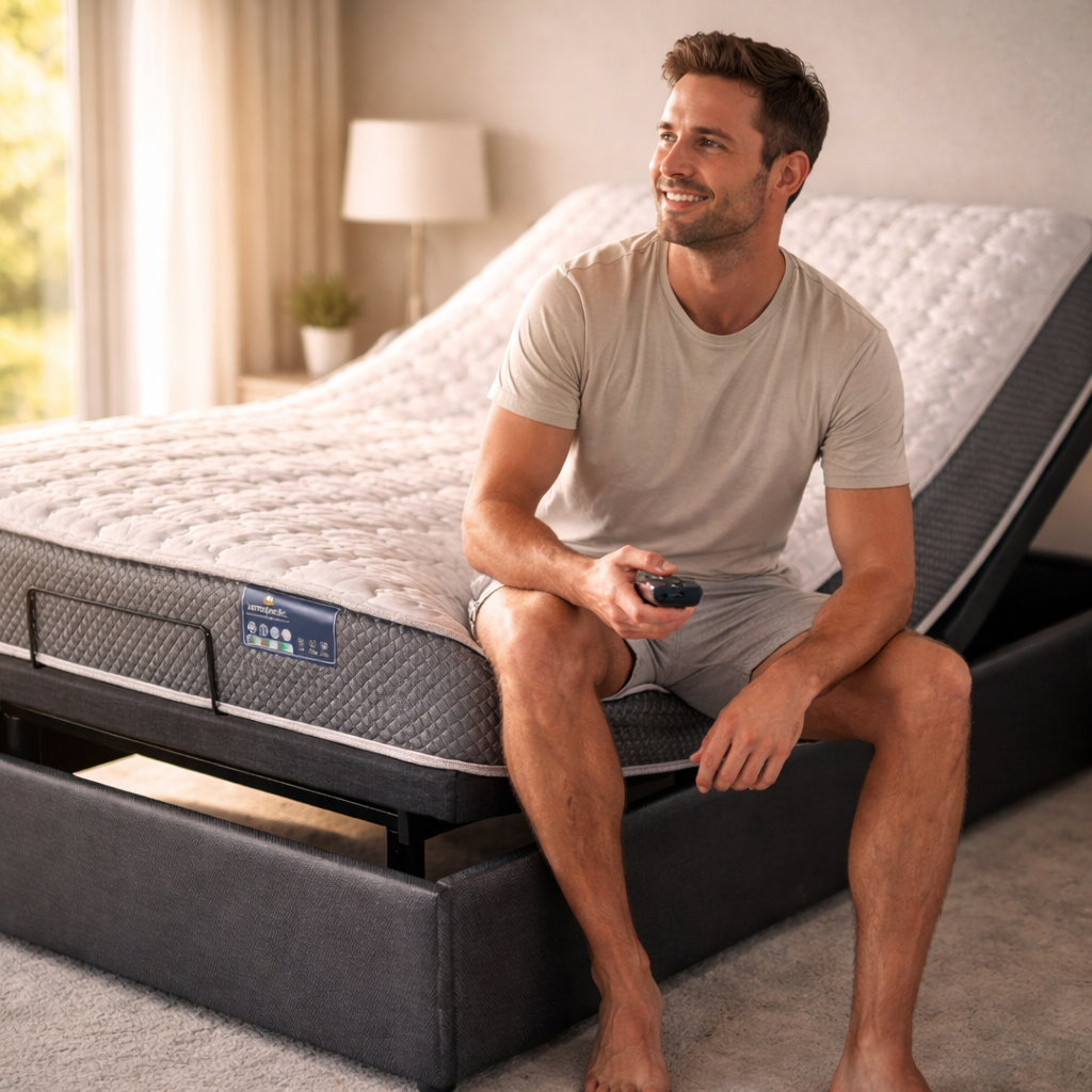 Dreamotion Adjustable Foundation + Sertapedic Acacia Mattress